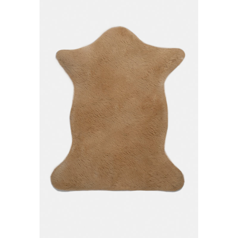Lecia Solid Colour Sheepskin Hand Woven Area Rug, Novelty 75cm x 100cm
