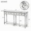 Console avec deux tiroirs de rangement et une tablette inférieure, bois lavé gris, assemblage facile pour le salon, entrée (comprend une seule table de salle à manger)