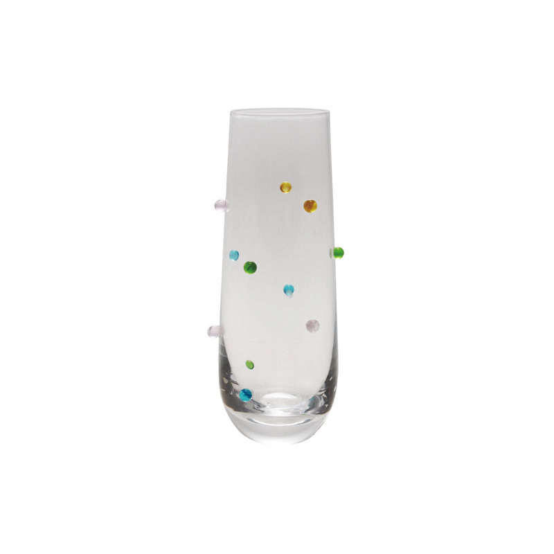 Handmade Drinking Glass With Raised Dots