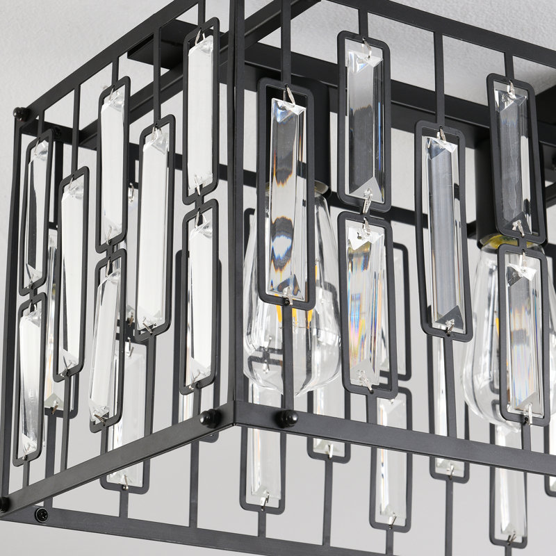 6 - Light 98.3cm Flush Mount, Matte Black