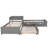 L-shaped Platform Bed with Trundle and Drawers Linked with built-in Desk-85015934