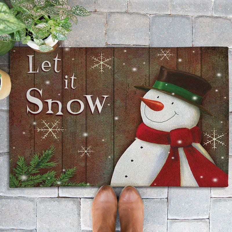 Tapis de porte extérieur Snowy Season, L 18 po x L 30 po