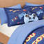 Ensemble de couette imprimé brodé en microfibre 6 pièces, bleu marine, Queen