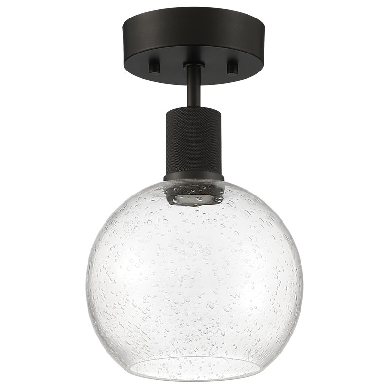 Port Nine Glass Semi Flush Mount, Matte Black