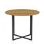 Ensemble de table à manger ronde rustique et 4 chaises en similicuir, ensemble de cuisine 5 pièces pour petits espaces, appartement et coin repas, fini grain de bois, chaises noires