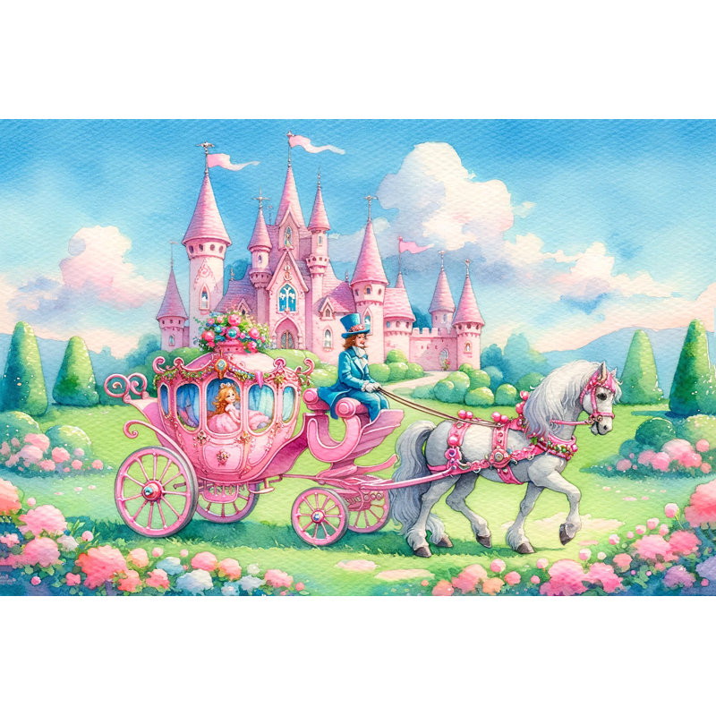 «Princess’s Journey To The Castle», reproduction sur toile, H 24 po x l 42 po