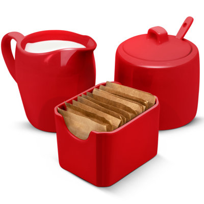 Ceramic Sugar And Creamer Set With Lid