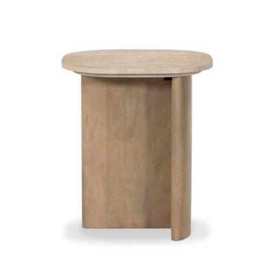Stone Pedestal End Table