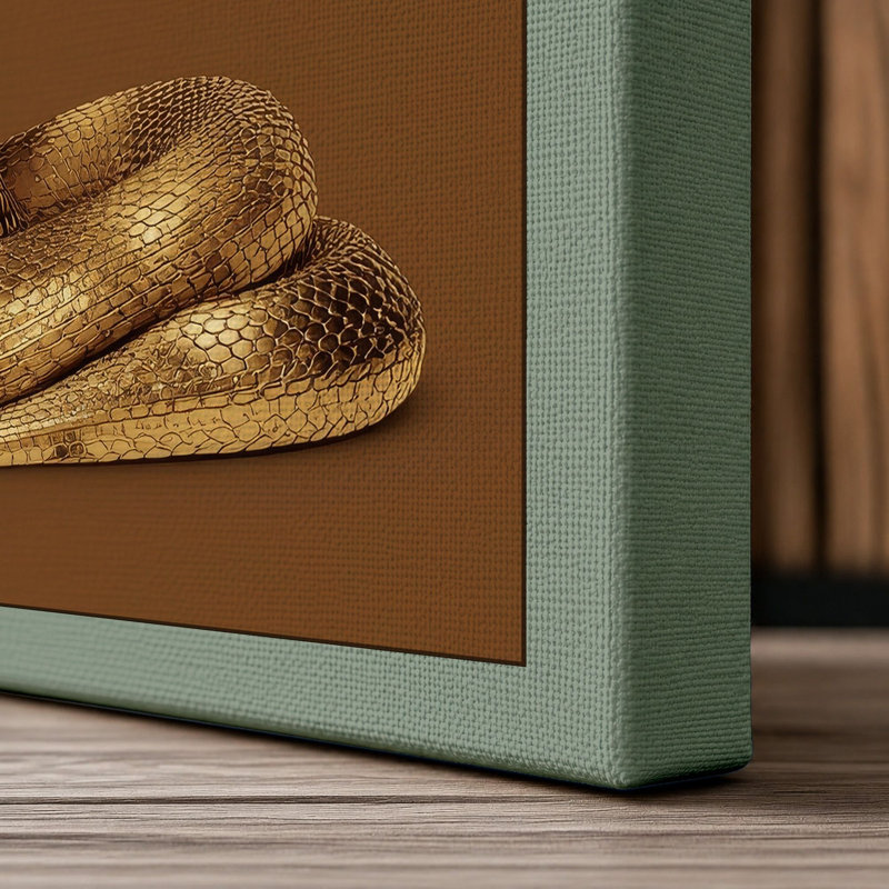Golden Cobra Modern - Wrapped Canvas, 24x16 - 61.0 x 40.6 cm, Sage Border
