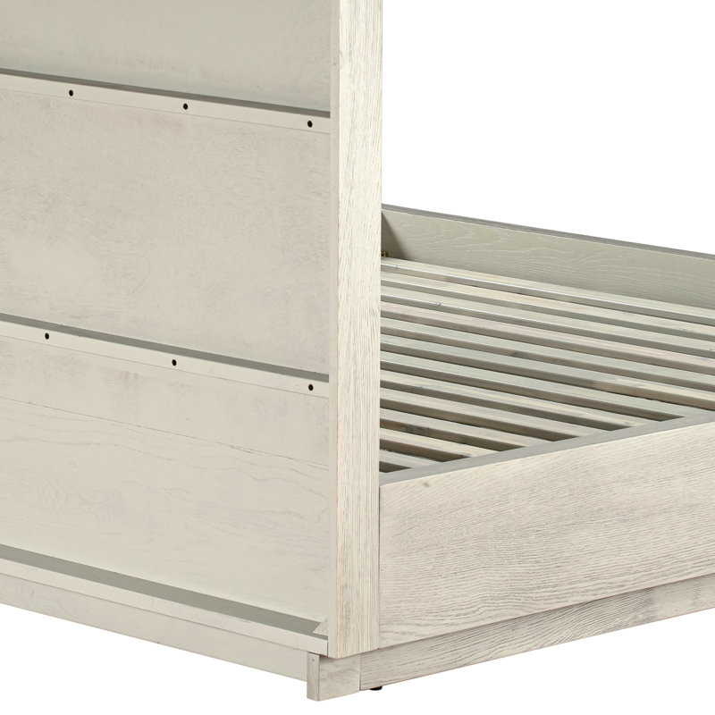 Ensemble de chambre à coucher 3 pièces en bois de chêne gris Amazyn, Très grand