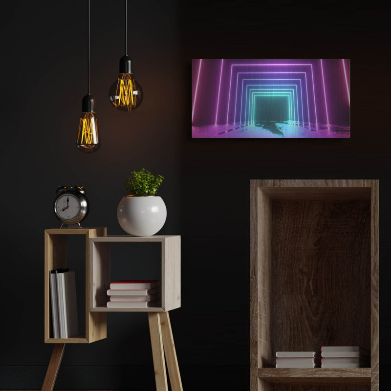 Art mural en métal Latitude Run® «Cyberpunk Futur» par Luxe Portfolio, H 12 po x l 24 po