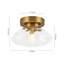Minimalist 1-Light Water Rippled Clear Glass Dual-Mount Semi Flush