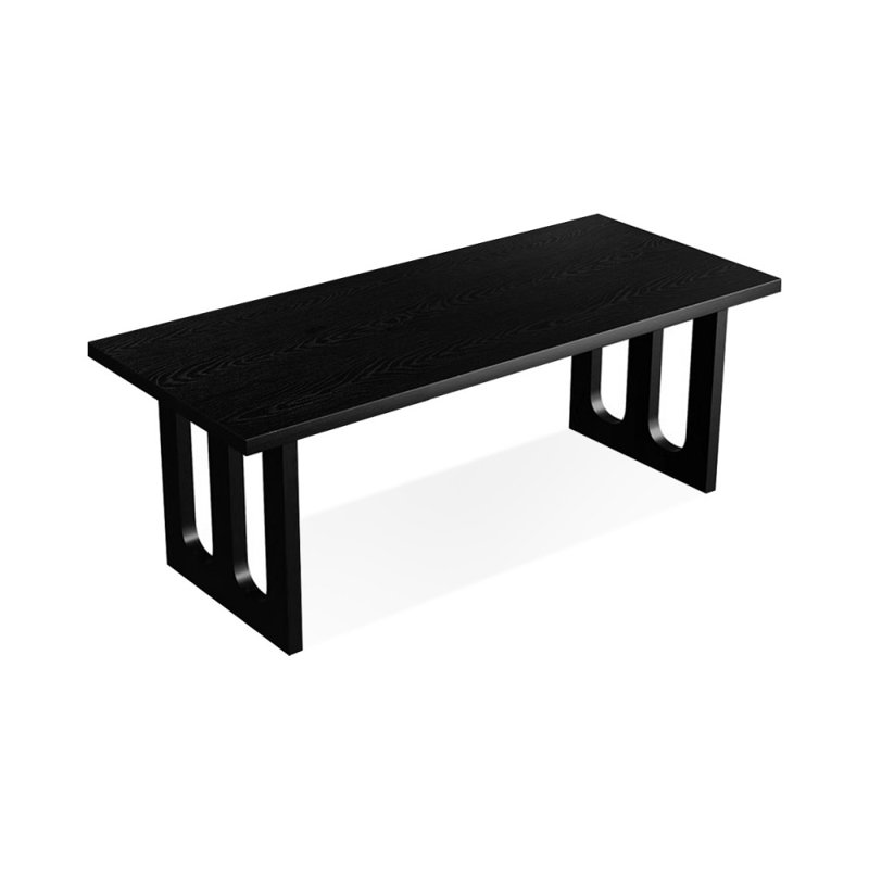 Bureaux rectangulaires noirs en bois massif, H 29,53 po x l 78,74 po x P 35,43 po