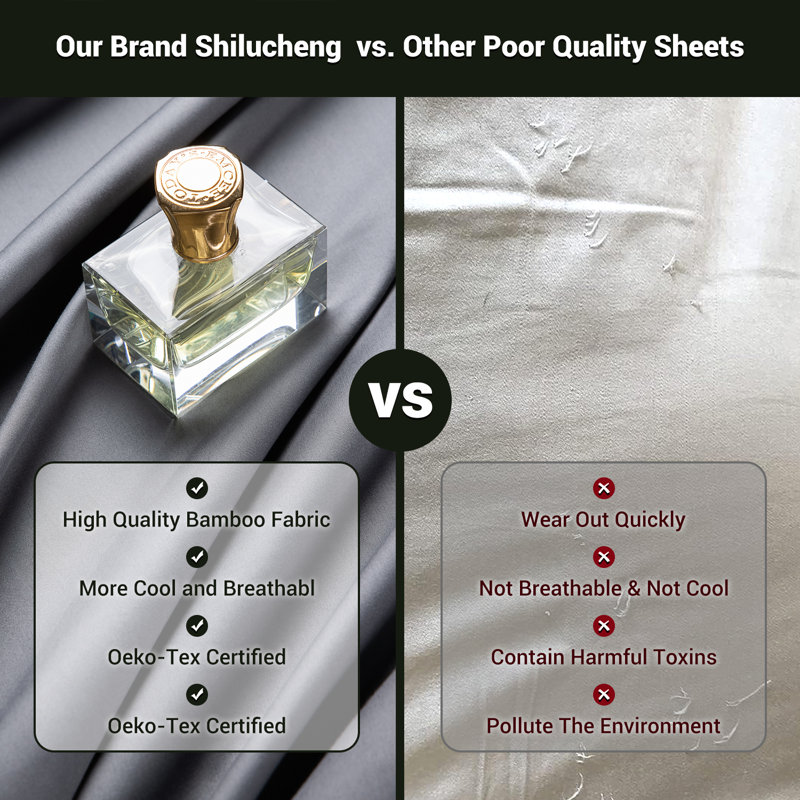 Bamboo Sheet Set, Queen Sheet Case Pack with 3 Additional Pieces, Dark Gray