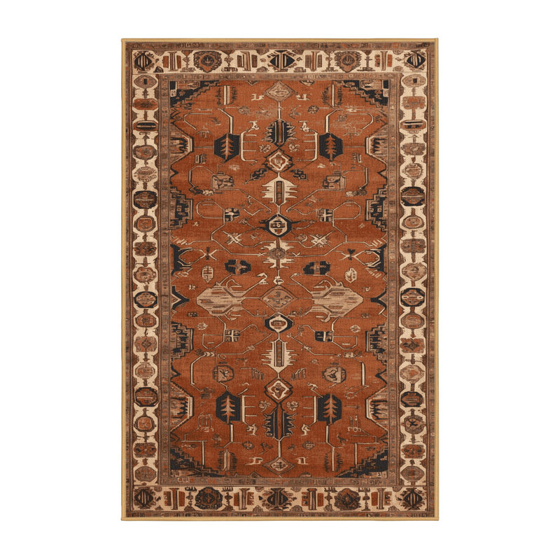Tapis brun lavable à la machine, Rectangulaire 2 pi x 3 pi
