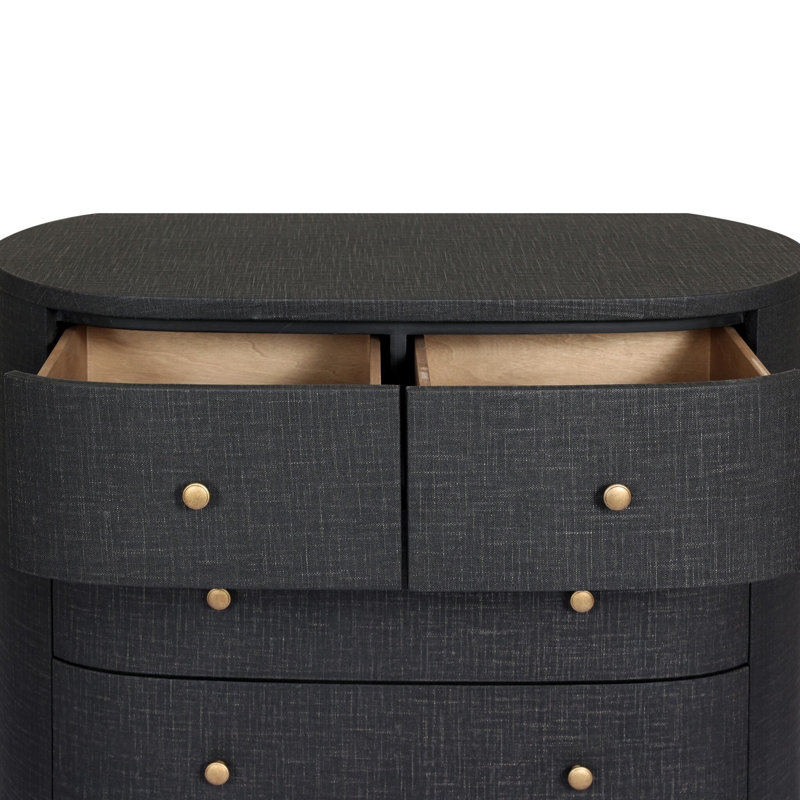 Amelia Chest-Ivory Painted Linen, Black Linen