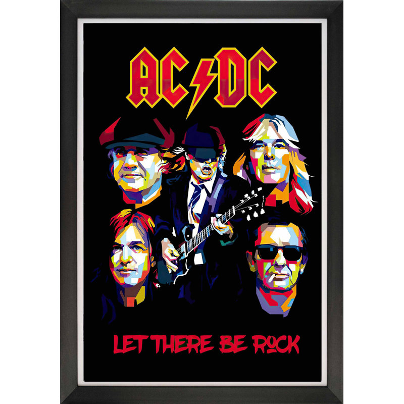 AC / DC - Let There Be Rock - réimpression Pop Art encadrée (33,5 po x 23,5 po)