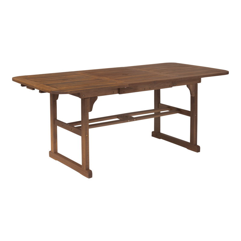 Ensemble repas rectangulaire en acacia pour 6 personnes de 55 po avec coussins Anje, Brun foncé