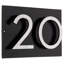 Floating Modern 6" Number Horizontal Address Plaque (2 Characters) - Brick Red/Brushed Aluminum-442019320-442006987