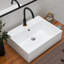 Lavabo de salle de bain blanc de 21 x 16,5 pouces, lavabo rectangulaire au-dessus du comptoir, lavabo suspendu en céramique de porcelaine, lavabo d'art, meuble-lavabo pour meuble-lavabo