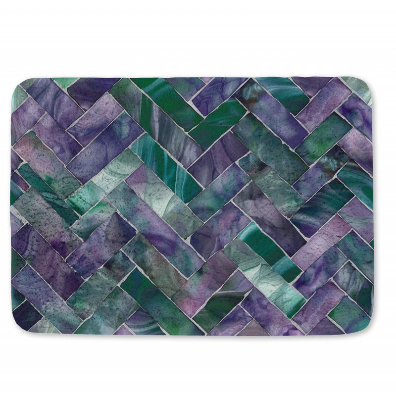 Chrystle Microfiber / Microsuede Non-Slip Bath Mat, 17" W x 24" L