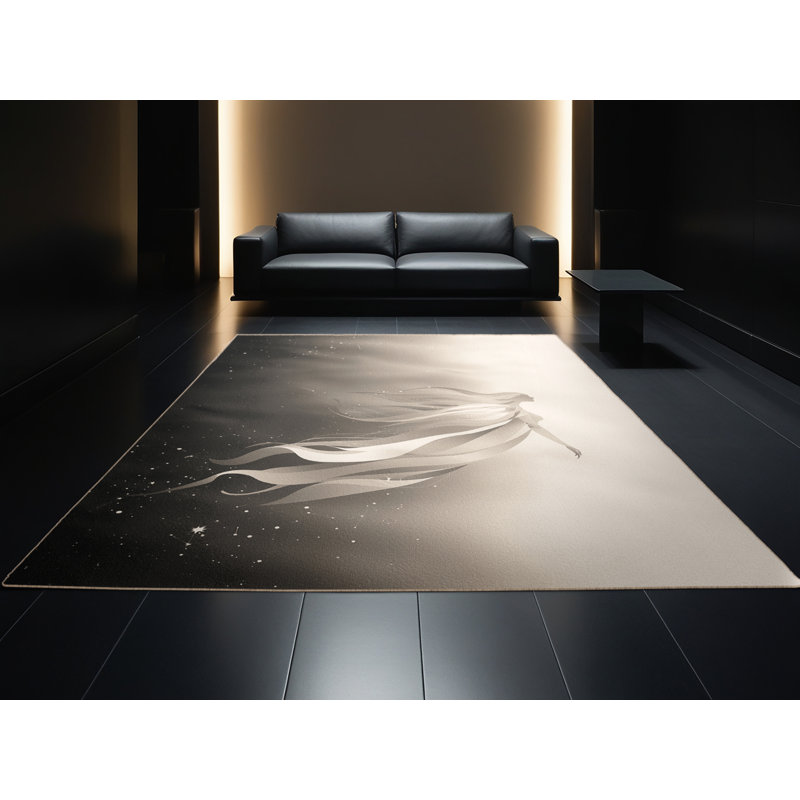 Tapis beige moelleux doux et moelleux Evart, 7 x 10