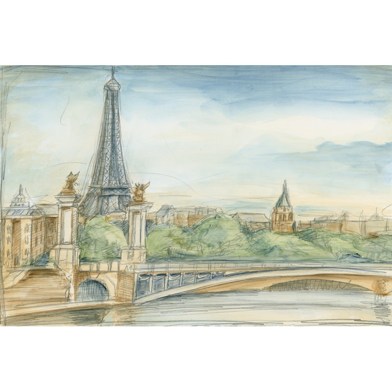 Parisian View - Wrapped Canvas Painting, 61cm H x 91cm W x 3.8cm D