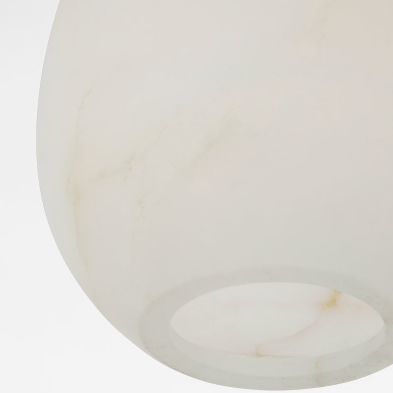 Sean Lavin Alina 1-light LED Pendant in Polished Nickel with Alabaster shade, Polished Nickel, 18.5" H x 8.5" W, No