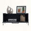 Shan Minimalist Coffee Table with Pull-Down Cabinet and Open Shelf