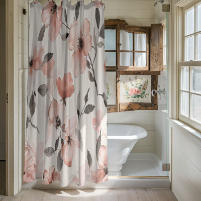 Rideau de douche standard 1 pièce Blush Pink Flowers