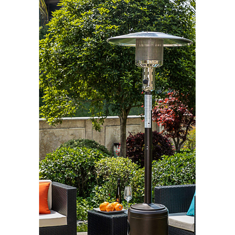 Chauffe-terrasse d'extérieur au propane avec roues portatives 47, Brun