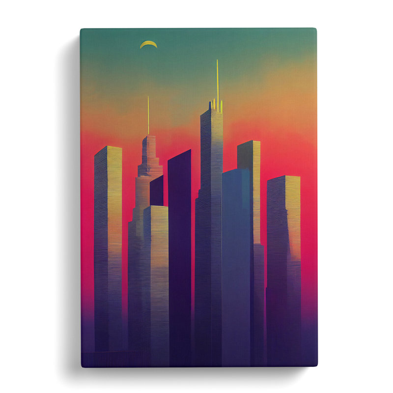 Awesome City Skyline Abstract - Wrapped Canvas, 60cm H x 40cm W x 3cm D