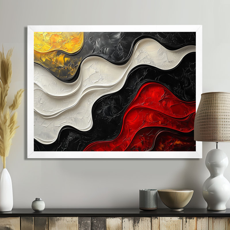 Westrick - Abstract Canvas Art Print, Reproduction encadrée d'une seule photo, H 16 po x l 32 po, Blanc