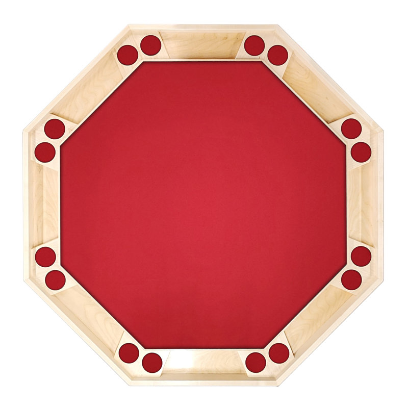 Table de poker Classic, L 57 po x P 57 po x H 29,5 po, Naturel, Feutre rouge