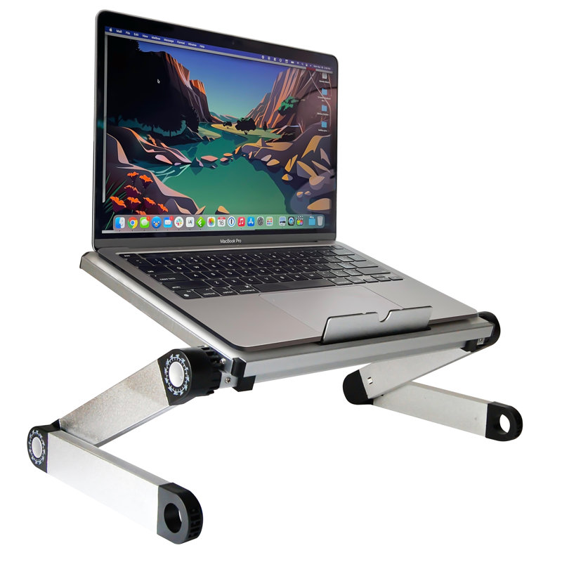 Uncaged Ergonomics WorkEZ Light Laptop Stand and Lap Desk - Lightweight Adjustable Aluminum Laptop Table - Silver, Silver