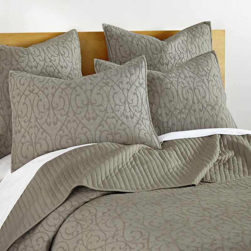 Beckett Polyester Quilt Set by Levtex Home, Twin Quilt + 1 Twin Sham, Taupe