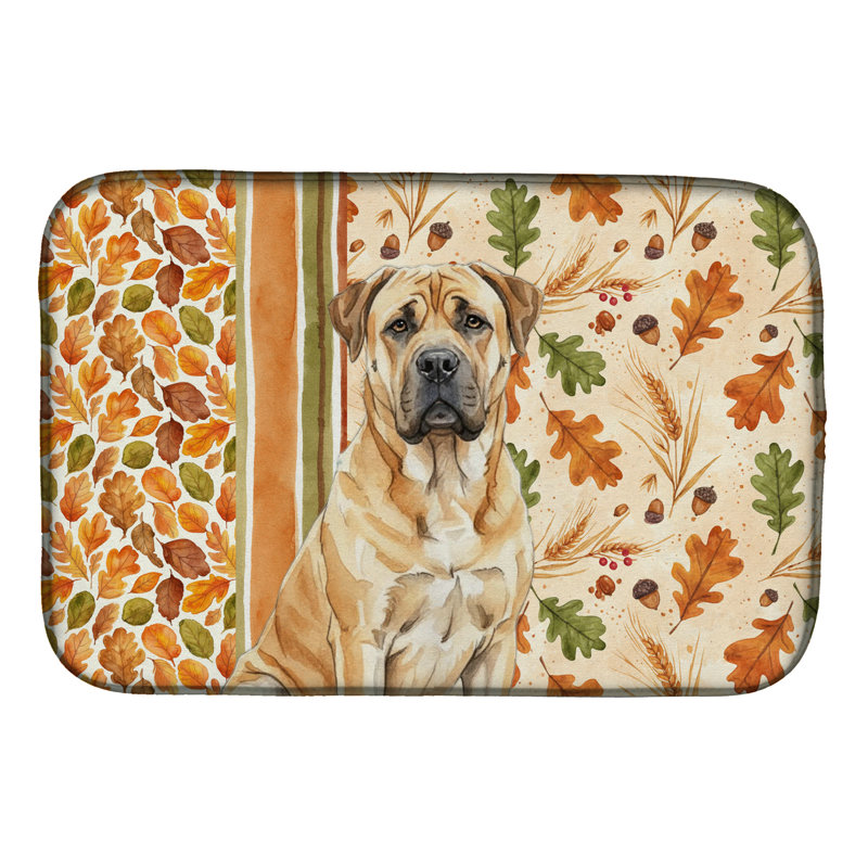 Fawn Boerboel Heirloom Fall Dish Drying Mat