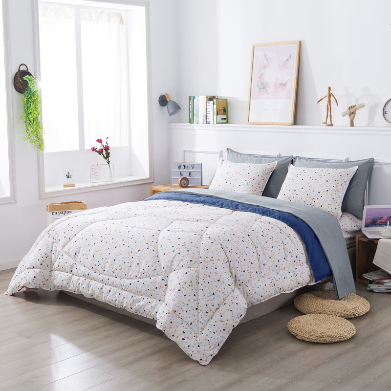 Polyester Channel Comforter, Queen Comforter + 6 Additional Pieces, Derby Navy