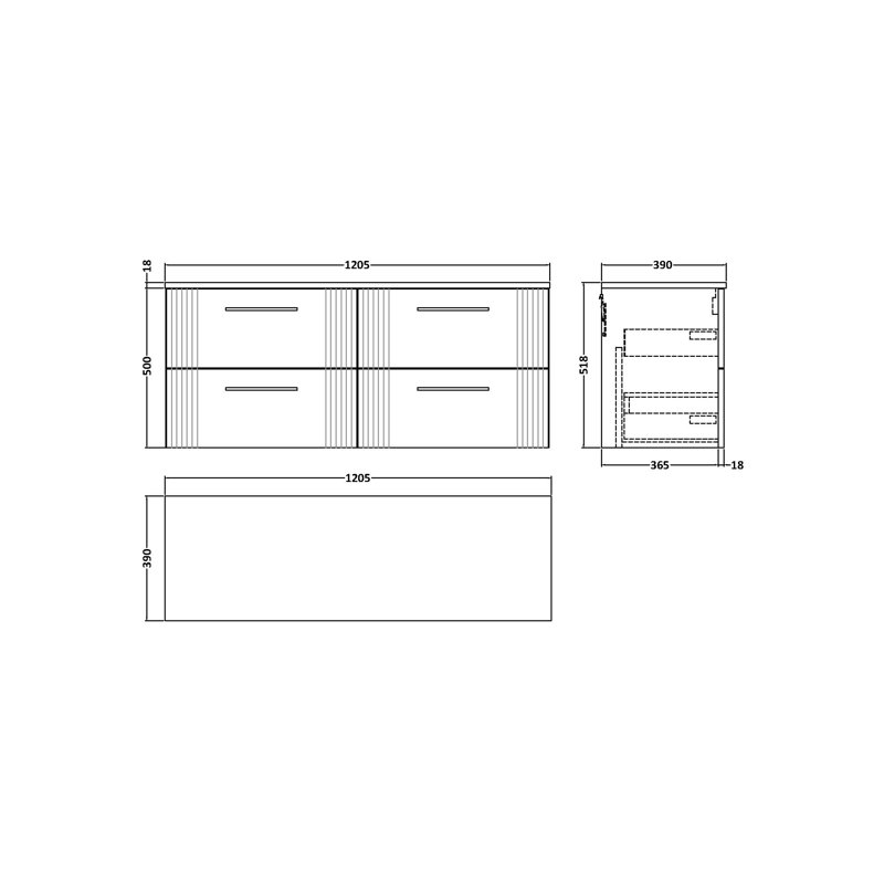 Deco 120.5cm Single Bathroom Vanity Base Only in White, Satin Grey