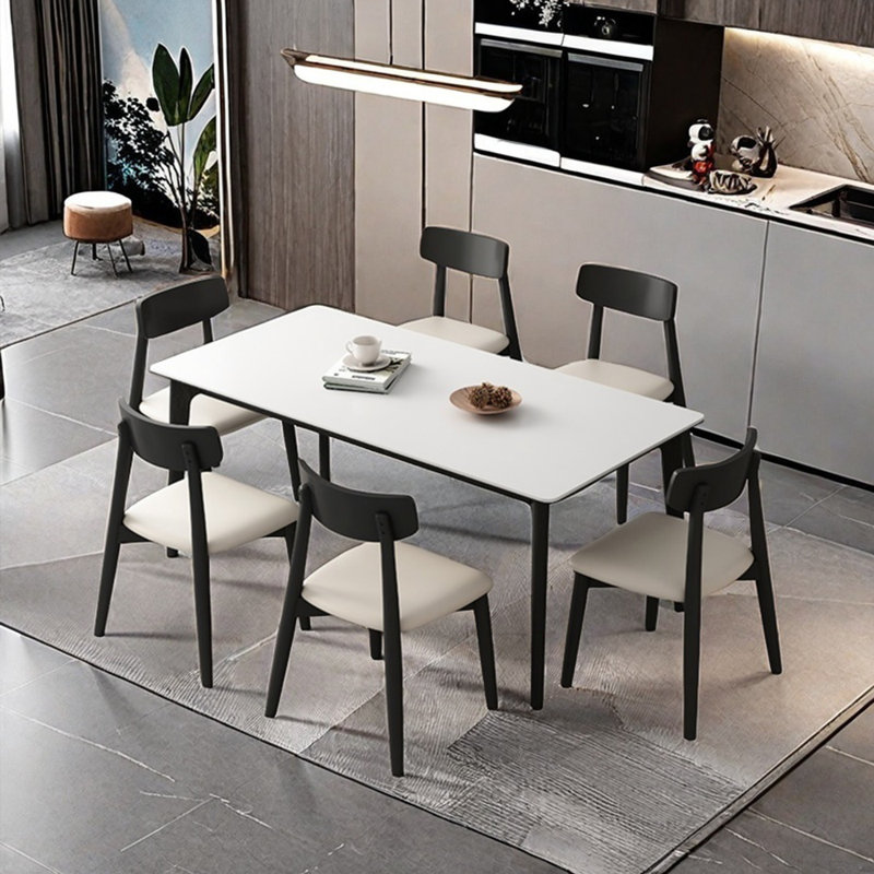 Combo de table et chaises en bois de frêne, H 29,52 po x L 62,99 po x l 31,49 po