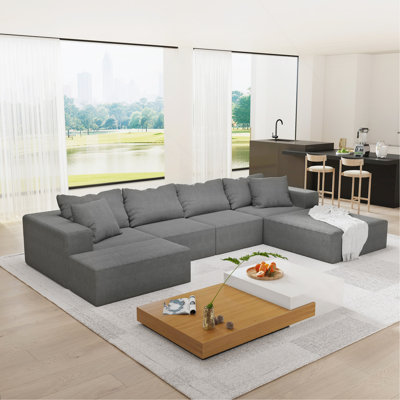Modern Upholstered Sectional Sofa Couch Set