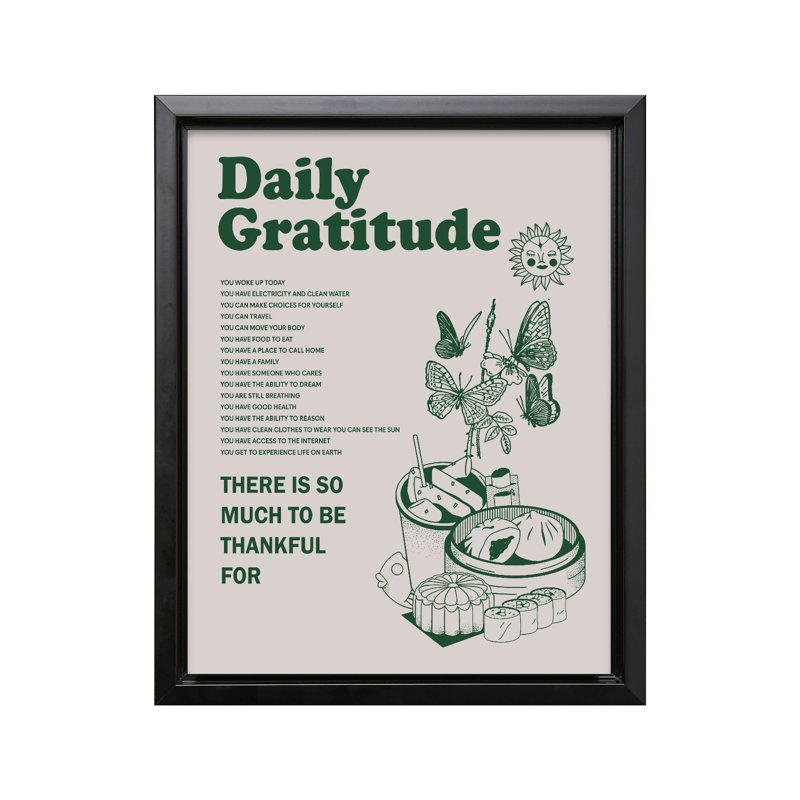Gratitude quotidienne, Black Framed, Canvas, 18"H x 24"W