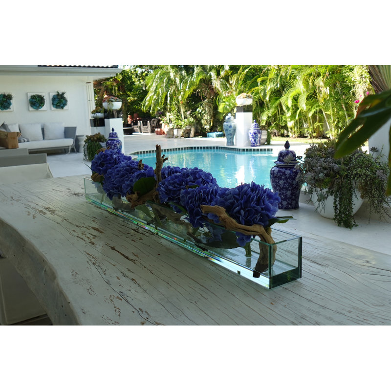 Hydrangeas and Driftwood in Vase