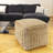 Christalyn Contemporary Striped Handmade Jute Upholstered Ottoman Pouf