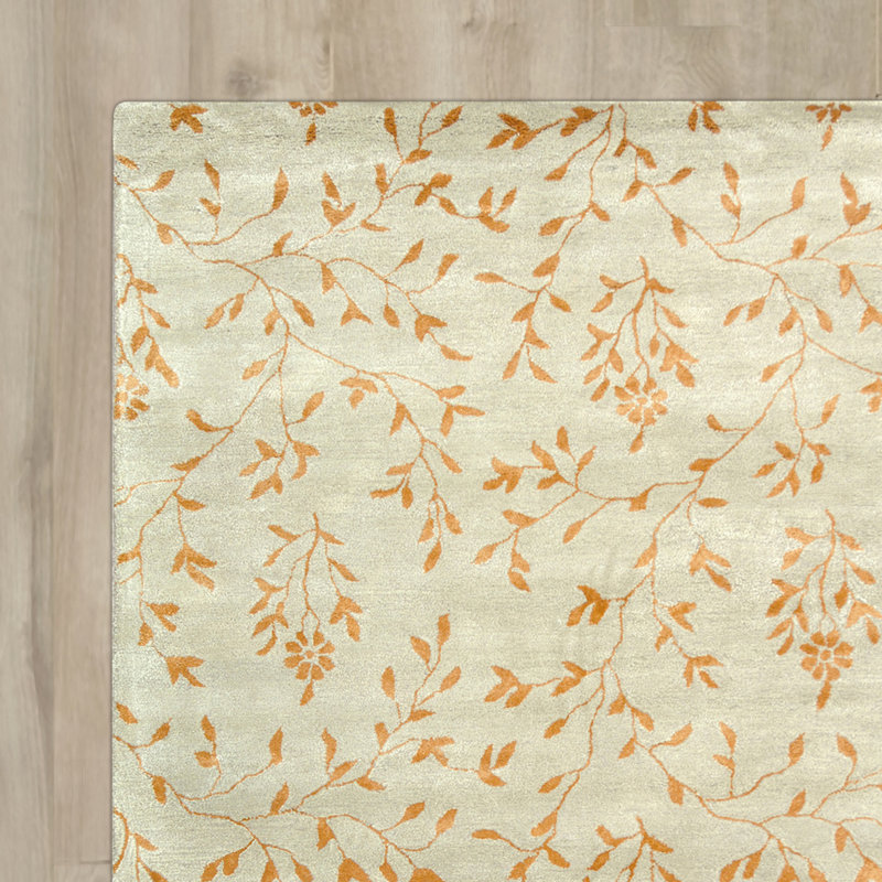 Tapis floral en laine et viscose touffeté à la main Avayah Soho, Rectangle 2 pi x 3 pi