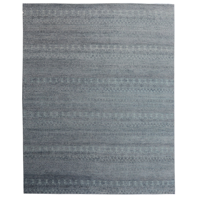 Wool Area Rug in Gray, Rectangle 8' x 10'