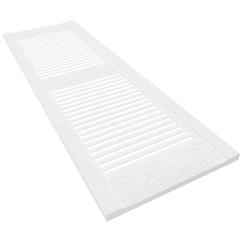 55" Beige Vinyl Louvered Decorative Shutters Pair