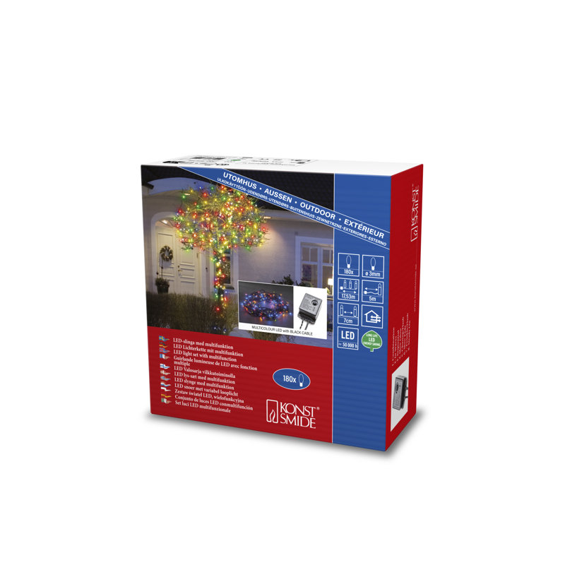 Kontsmide LED Wide Angle LED String Light, Multicolor, 1253 cm