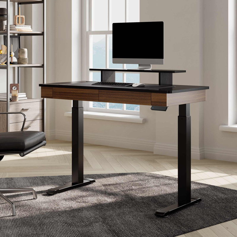 Stonington Height Adjust Electric Standing Desk, 48" H x 47" W x 24" D, Brown