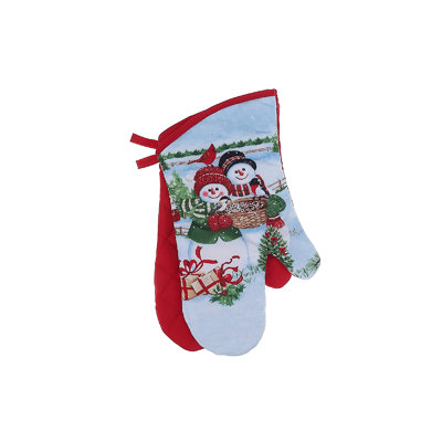 Ensemble de gants de cuisine en mélange de coton 2 pièces Snowman Couple Ih Casadecor